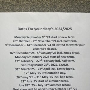 Dates for your diary’s