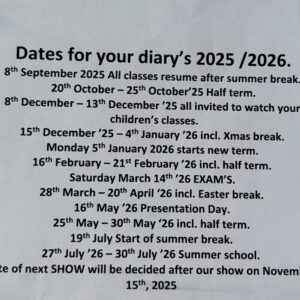 Dates for your diaries