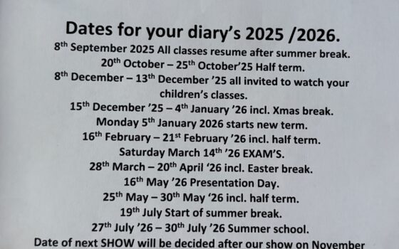 Dates for your diaries
